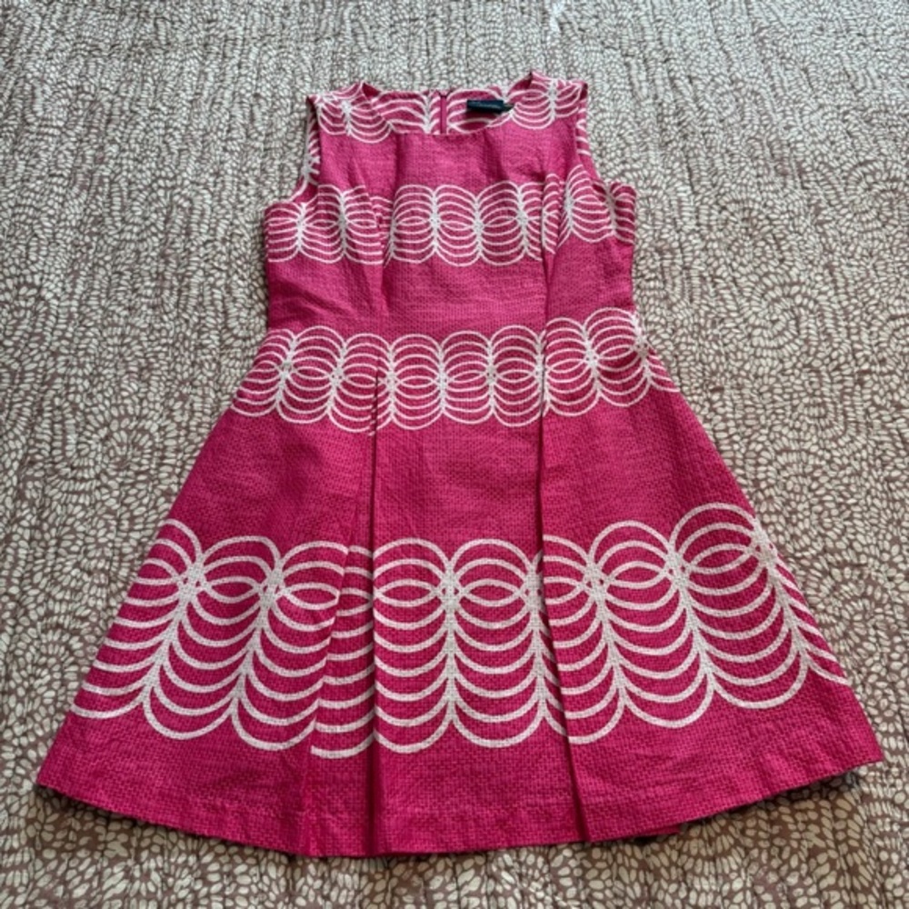 Just...Taylor Vibrant Pink and White Dress